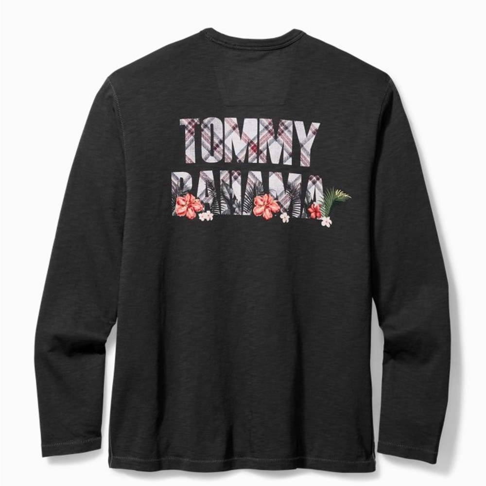 Tommy Bahama Black Floral Graphic Tee